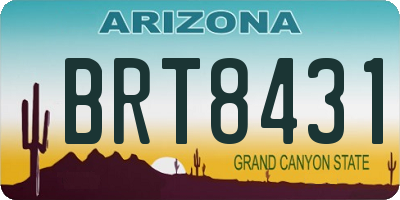 AZ license plate BRT8431