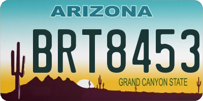 AZ license plate BRT8453
