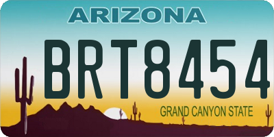AZ license plate BRT8454