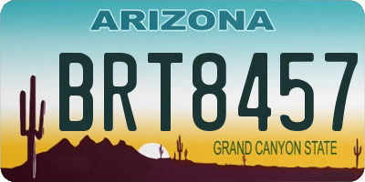 AZ license plate BRT8457