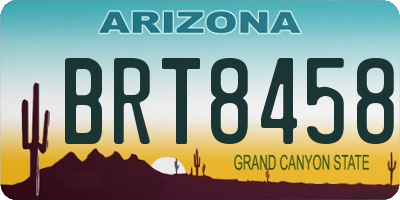 AZ license plate BRT8458