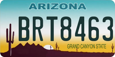 AZ license plate BRT8463