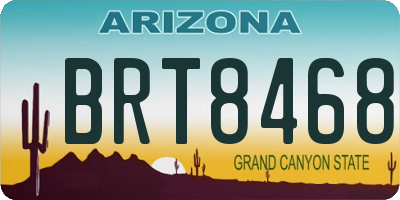AZ license plate BRT8468