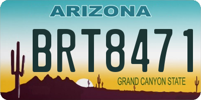 AZ license plate BRT8471