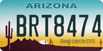 AZ license plate BRT8474