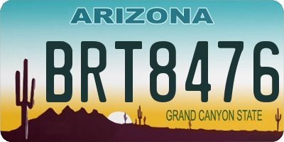 AZ license plate BRT8476
