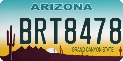AZ license plate BRT8478