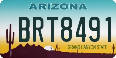 AZ license plate BRT8491