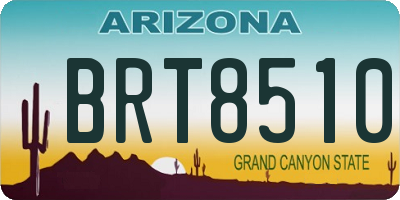 AZ license plate BRT8510