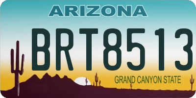 AZ license plate BRT8513