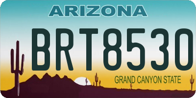 AZ license plate BRT8530