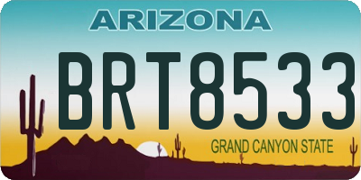 AZ license plate BRT8533