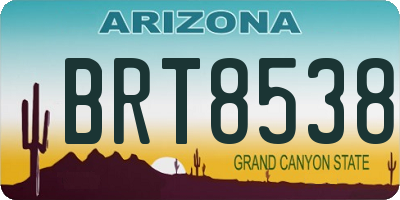 AZ license plate BRT8538