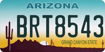 AZ license plate BRT8543