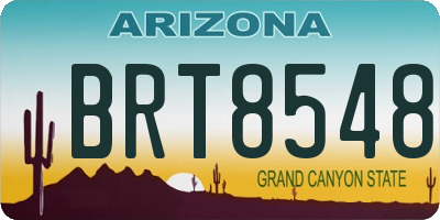 AZ license plate BRT8548
