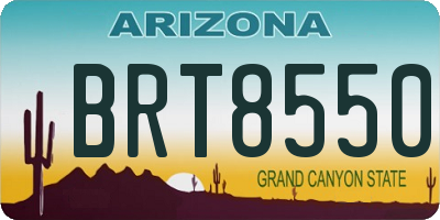 AZ license plate BRT8550