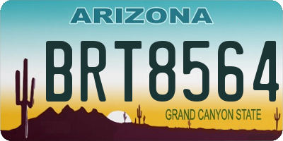 AZ license plate BRT8564