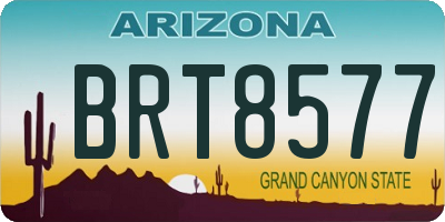 AZ license plate BRT8577
