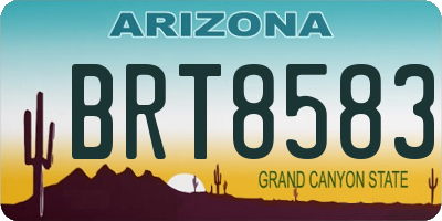 AZ license plate BRT8583