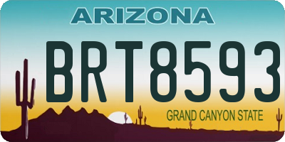 AZ license plate BRT8593