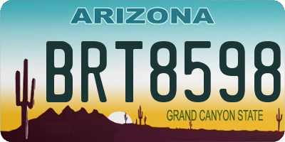 AZ license plate BRT8598
