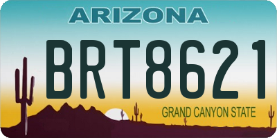 AZ license plate BRT8621
