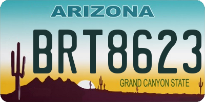 AZ license plate BRT8623