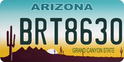 AZ license plate BRT8630