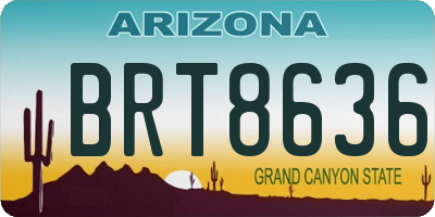 AZ license plate BRT8636
