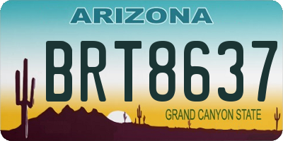 AZ license plate BRT8637