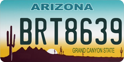AZ license plate BRT8639