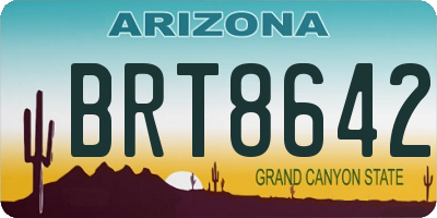 AZ license plate BRT8642