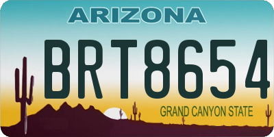 AZ license plate BRT8654