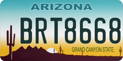 AZ license plate BRT8668