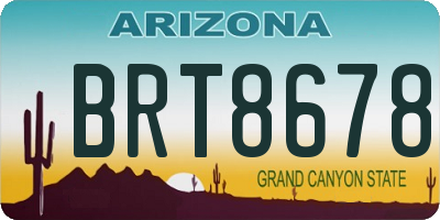 AZ license plate BRT8678