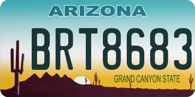 AZ license plate BRT8683