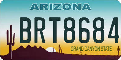 AZ license plate BRT8684