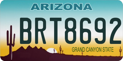 AZ license plate BRT8692