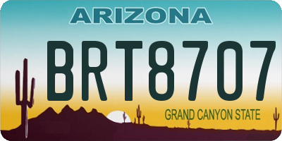AZ license plate BRT8707