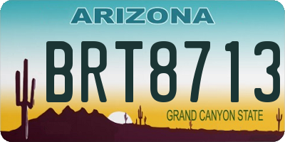 AZ license plate BRT8713