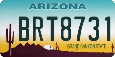 AZ license plate BRT8731