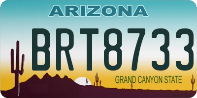 AZ license plate BRT8733