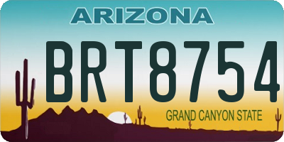 AZ license plate BRT8754