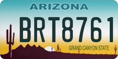 AZ license plate BRT8761