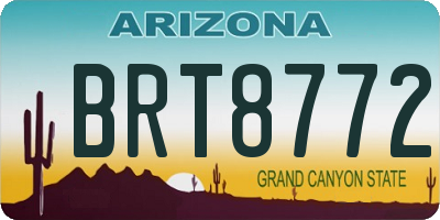 AZ license plate BRT8772