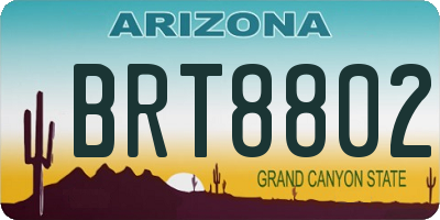 AZ license plate BRT8802