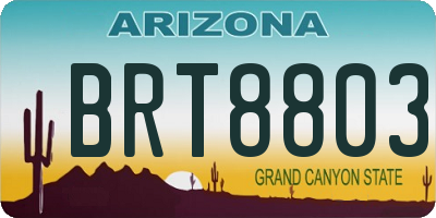 AZ license plate BRT8803