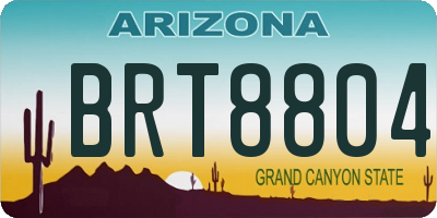 AZ license plate BRT8804
