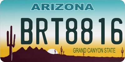 AZ license plate BRT8816
