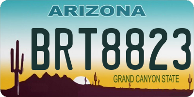 AZ license plate BRT8823